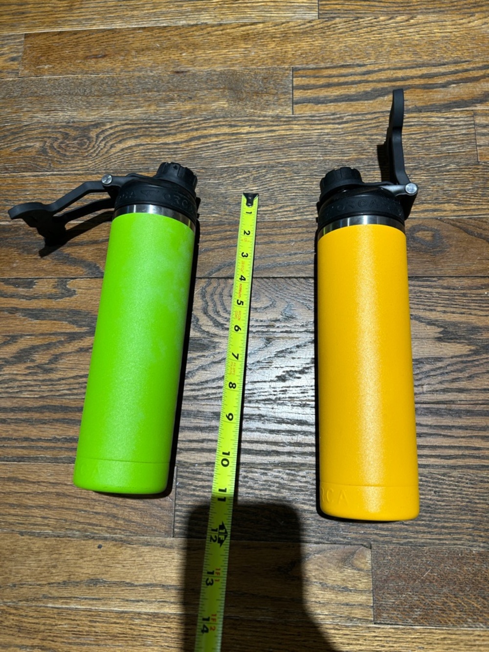 Insulated Travel Water Bottle - Green and Yellow